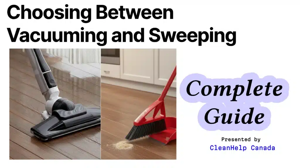Better Choice_ Vacuuming vs Sweeping_ | CleanHelp Canada blog image about which is better: vacuuming vs sweeping