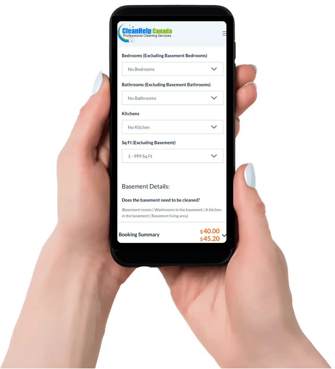 cleaning services booking demo